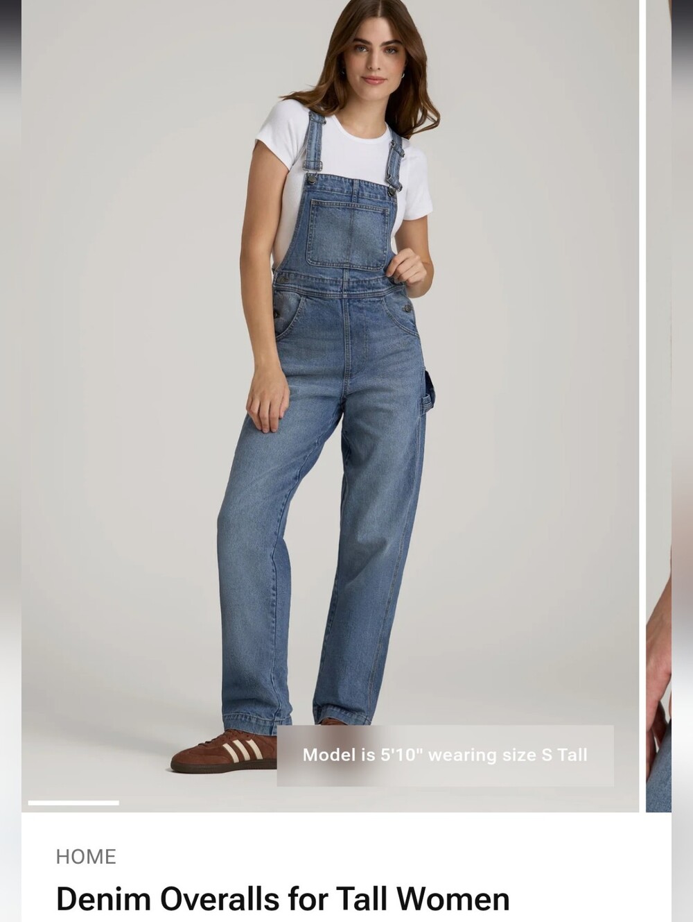 American Tall Women's Denim Overalls In Malibu Blue L